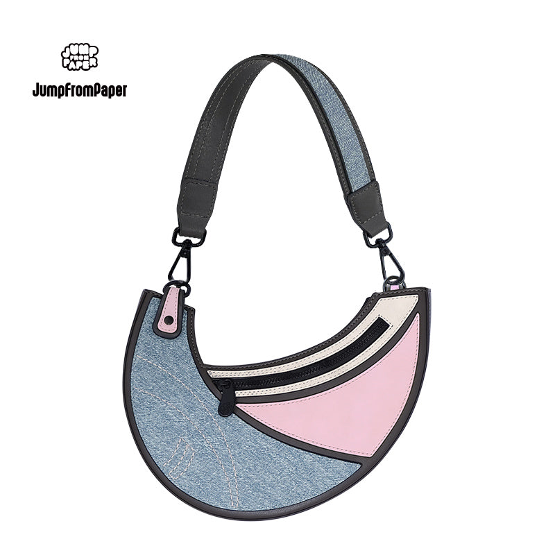 Luna Bag Cross Body  Shoulder Bag-Denim Pink