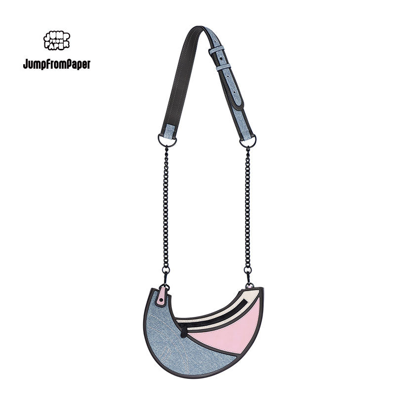 Luna Bag Cross Body  Shoulder Bag-Denim Pink