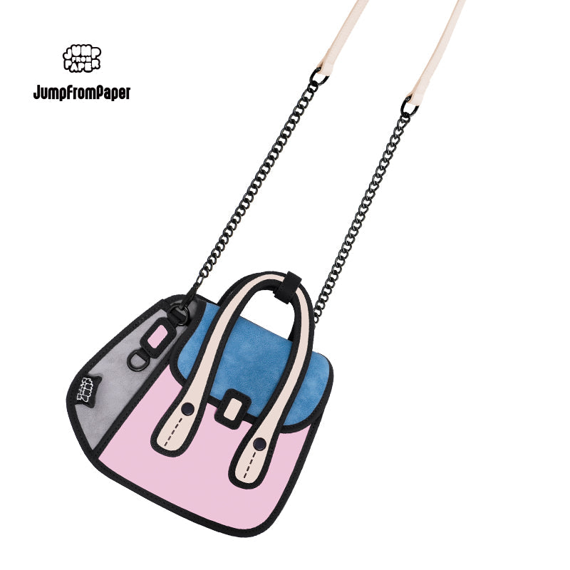 Junior Orange Owl bag  Metal Chain Bag-Pink Dream