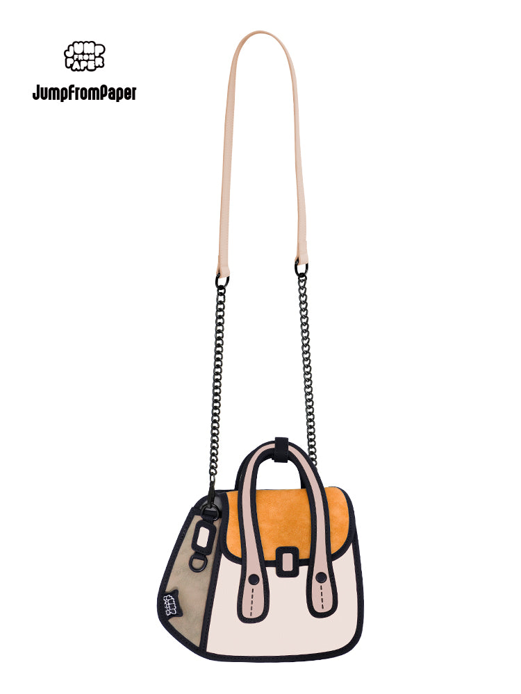 Junior Orange Owl bag  Metal Chain Bag-Orange