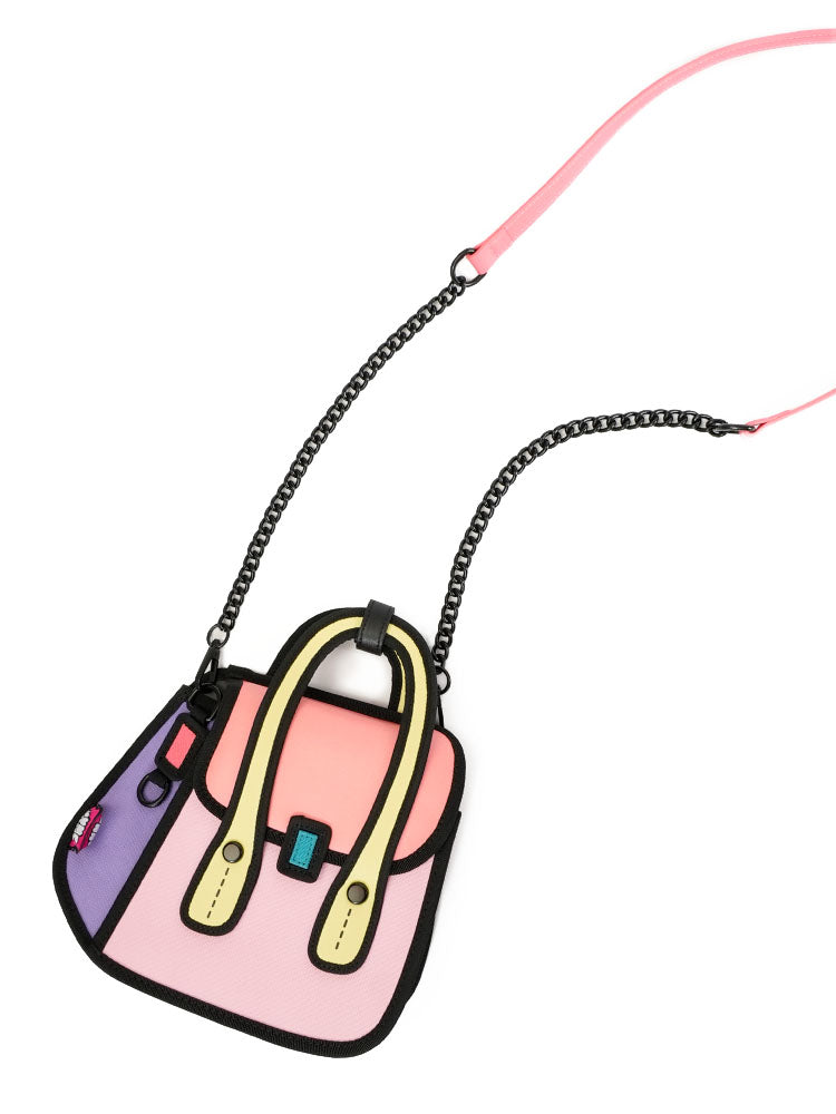 Mini Pink Owl bag/ Metal Chain Bag